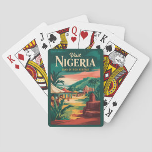 Jeu De Cartes Illustration picturale vintage du Nigeria pour l'a