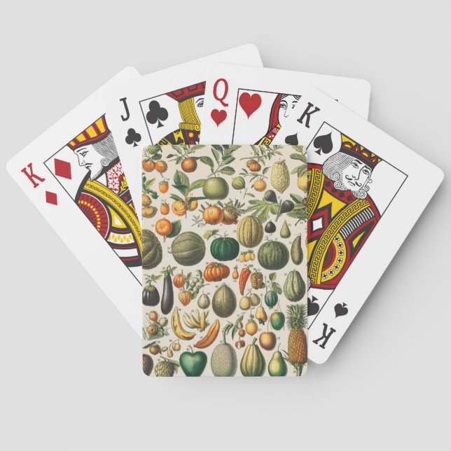 Jeu De Cartes Illustration scientifique végétale des fruits (dos)