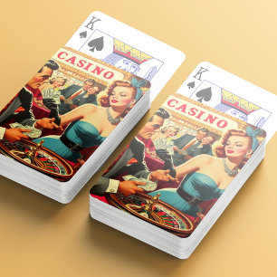 Jeu De Cartes Illustration vintage Couple Casino