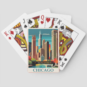 Jeu De Cartes Illustration Vintage de Chicago