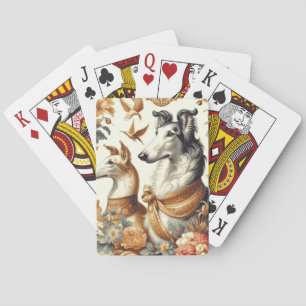 Jeu De Cartes Illustration vintage de Chien de Borzoi