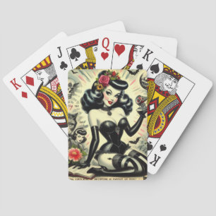 Jeu De Cartes Illustration vintage Goth Girl