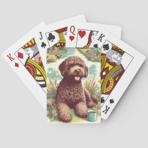 Jeu De Cartes Illustration vintage Lagotto Romagnolo