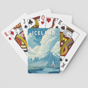 Jeu De Cartes Illustration Voyage Islande Art Vintage