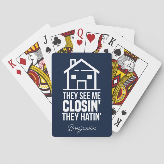 Jeu De Cartes Ils Me Voient Fermer Agent Immobilier Gag Personna (dos)