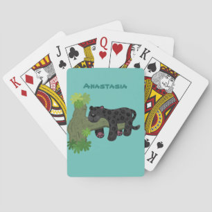 Jeu De Cartes Image de dessin animé de chat en panthère noire ja