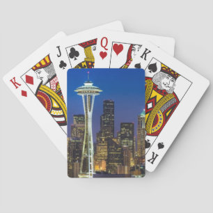 Jeu De Cartes Image de Seattle Skyline le matin.