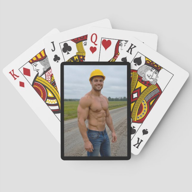 Jeu De Cartes Image de travailleur du bâtiment musclé n°1 (dos)