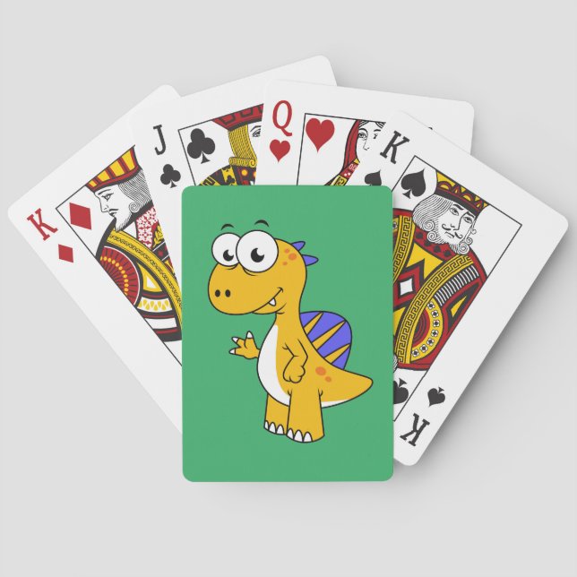 Jeu De Cartes Image Mignonne D'Un Spinosaure. 2 (dos)