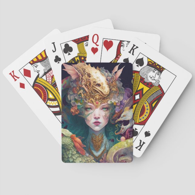 Jeu De Cartes Imaginaire Art Dragon Goddess Queen (dos)