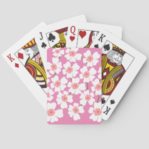 Jeu De Cartes Imaginaire blanc  Motif rose