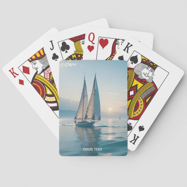 Jeu De Cartes Imaginaire Cute Boat Sea Sun (dos)