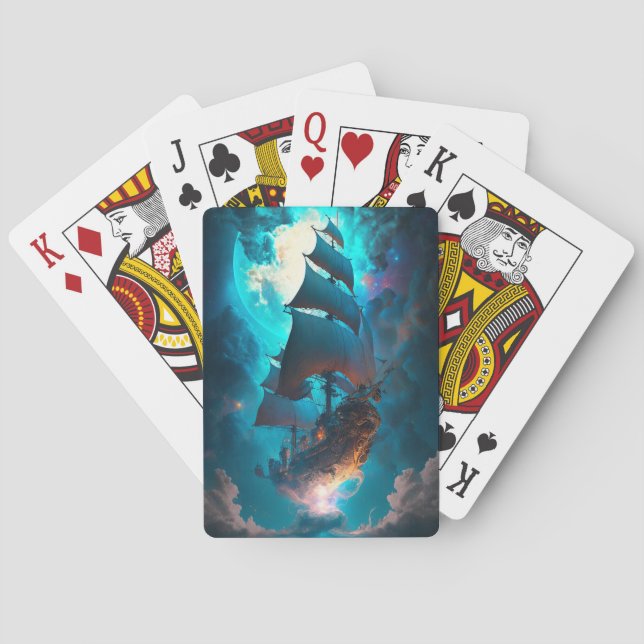 Jeu De Cartes Imaginaire de navire volant (dos)