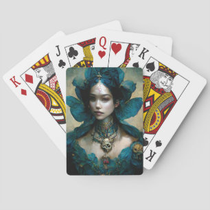 Jeu De Cartes Imaginaire Fée Bleu Art Jouer Cartes