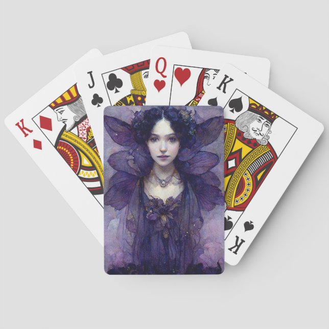 Jeu De Cartes Imaginaire Fée violet gothique Art Jouer Cartes (dos)