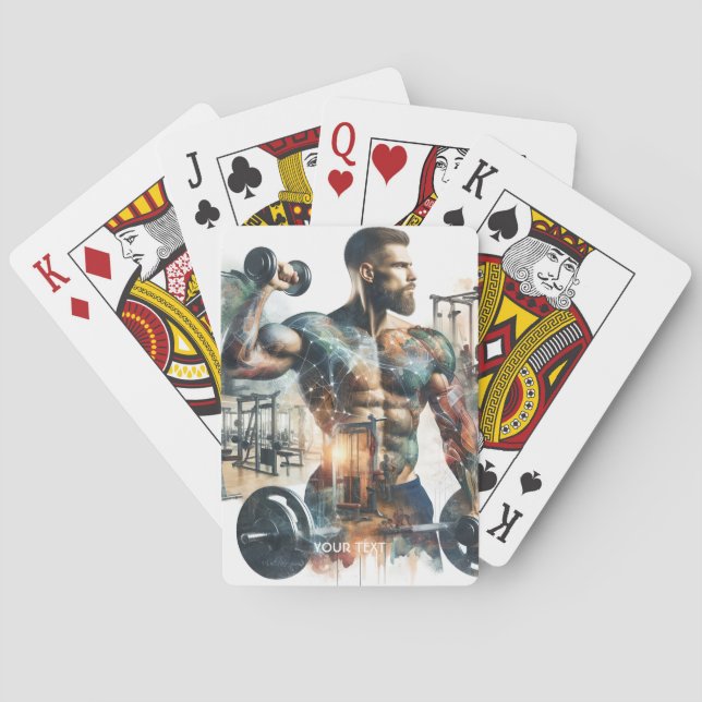 Jeu De Cartes Imaginaire Gymnase Gym Athlete Poids (dos)