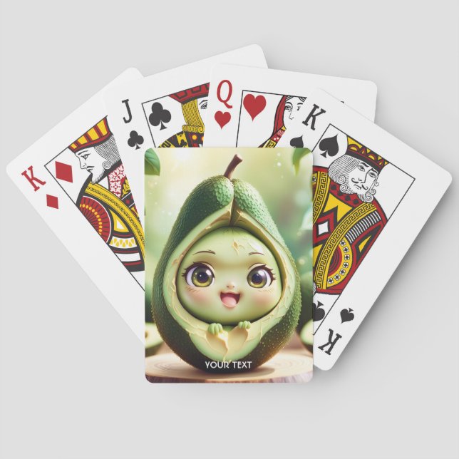 Jeu De Cartes Imaginaire mignon Avocado Smile Eyes (dos)