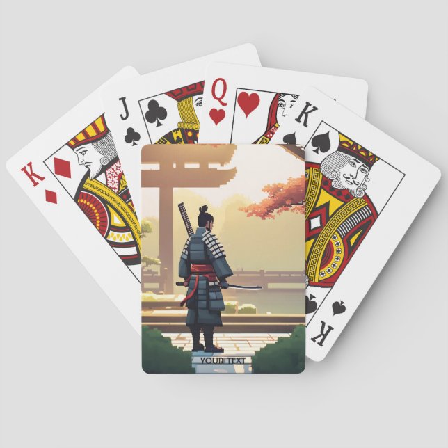Jeu De Cartes Imaginaire Pixel Art Mignonne Samurai (dos)