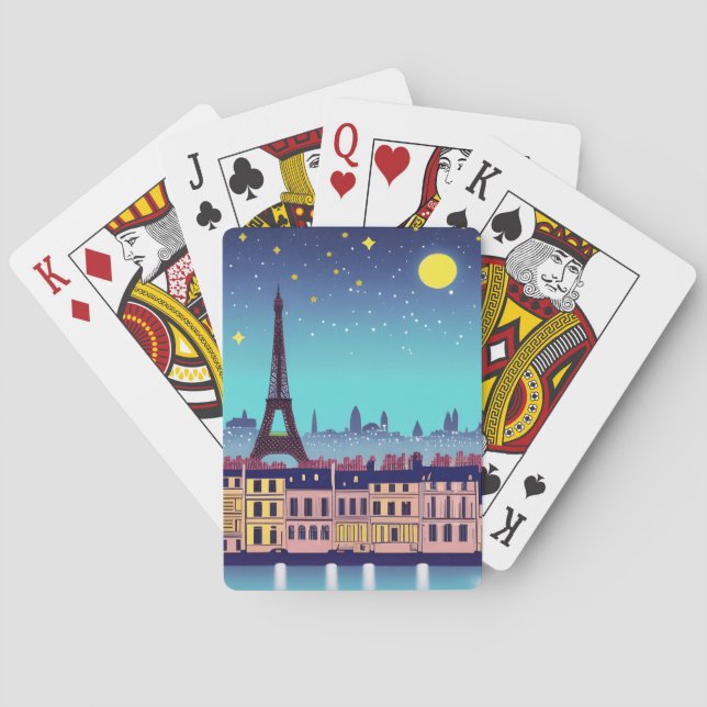 Jeu De Cartes Imaginaire Skyline de Paris sous les étoiles (dos)