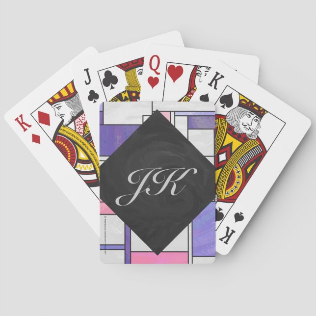 Jeu De Cartes Impression blanc rose rose clair (dos)