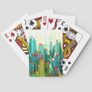 Jeu De Cartes Impression Cactus   Beaucoup De Cactus