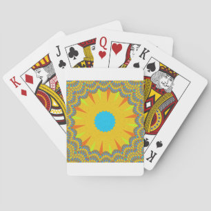 Jeu De Cartes Impression Cyan et Gold Mandala Art