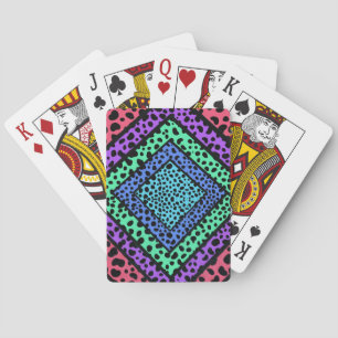 Jeu De Cartes Impression d'animal guépard arc-en-ciel géométriqu
