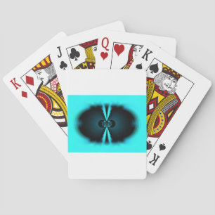 Jeu De Cartes Impression d'art abstrait cyan et noir