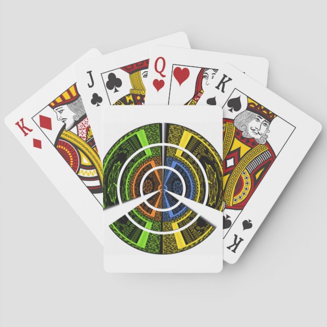 Jeu De Cartes Impression d'art radial coloré (dos)