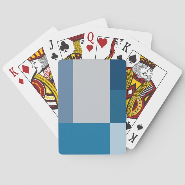 Jeu De Cartes Impression de bloc couleur Gray and Blues (dos)