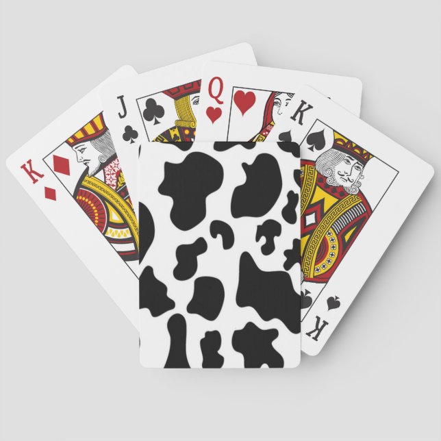 Jeu De Cartes Impression de vache noire et blanche (dos)