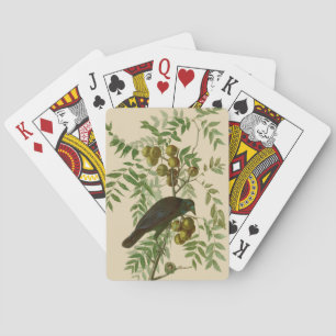 Jeu De Cartes Impression d'oiseau Grackle violet d'Audubon Botan