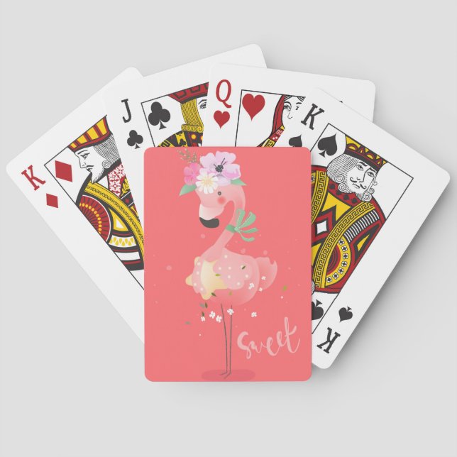 Jeu De Cartes Impression flamant rose (dos)