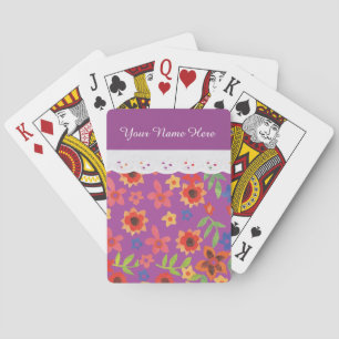 Jeu De Cartes Impression florale personnalisée sur les cartes de