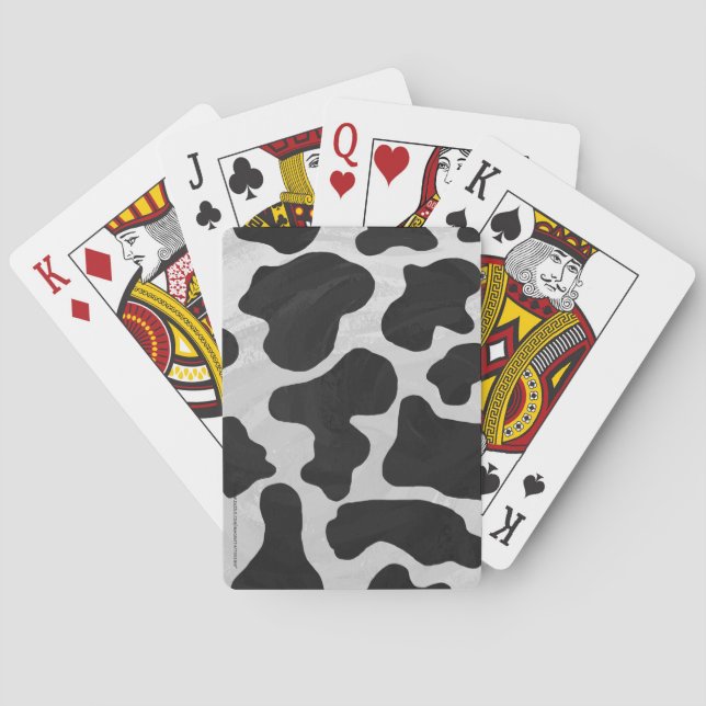 Jeu De Cartes Impression noire et blanche de vache (dos)