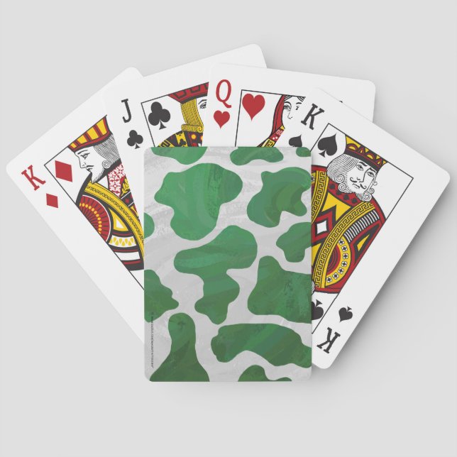 Jeu De Cartes Impression verte et blanche de vache (dos)