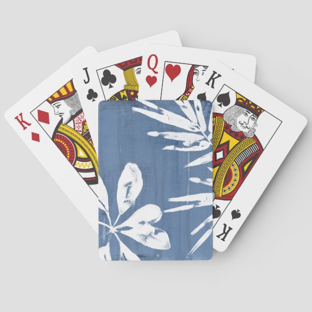 Jeu De Cartes Impressions tropicales d'indigo - verdure (dos)