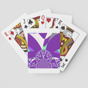 Jeu De Cartes Imprimante d'art bleu rétro Cyan Kaleidoscope