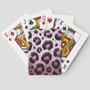 Jeu De Cartes Imprimé animal à taches de fourrure léopard rose e