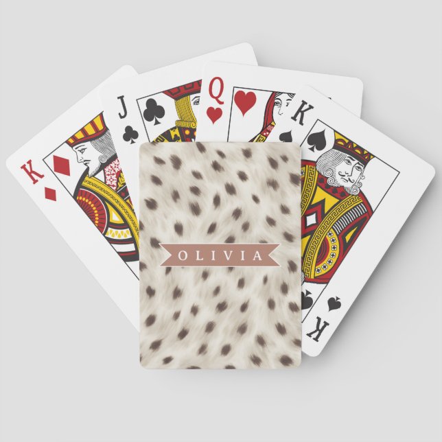 Jeu De Cartes Imprimé Animalier Léopard Neutre Chic Personnalisé (dos)