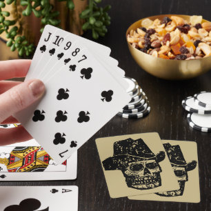 Jeu De Cartes Imprimer le crâne de Cowboy vintage avec le Casque