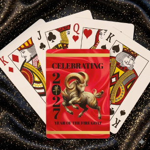 Jeu De Cartes Incroyable année chinoise du Chèvre de Feu Rouge O