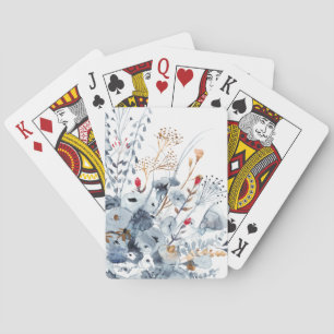 Jeu De Cartes Indigo & Ochre - Fleurs à l'aquarelle