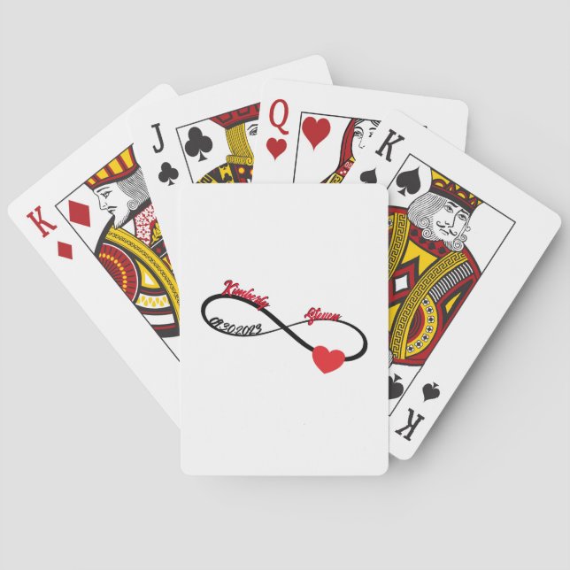 Jeu De Cartes Infinité personnalisée avec coeur (dos)