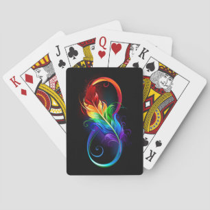 Jeu De Cartes Infinity Symbol with Rainbow Feather