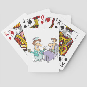 Jeu De Cartes Infirmière Et Patiente Jouant Des Cartes