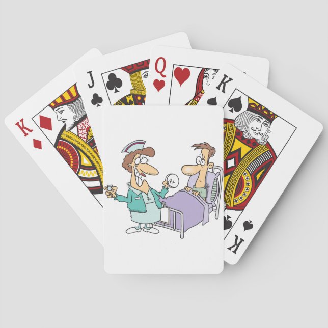 Jeu De Cartes Infirmière Et Patiente Jouant Des Cartes (dos)
