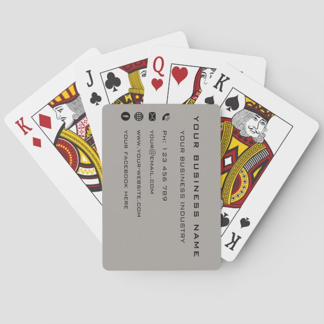 Jeu De Cartes Informations personnalisées sur l'entreprise Carte (dos)