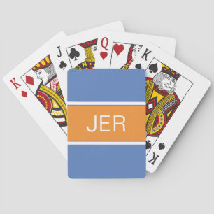 Jeu De Cartes Initiales de monogramme personnalisées Blue Orange