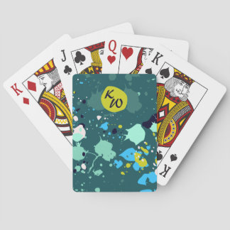 Jeu De Cartes Initiales de peinture verte cool